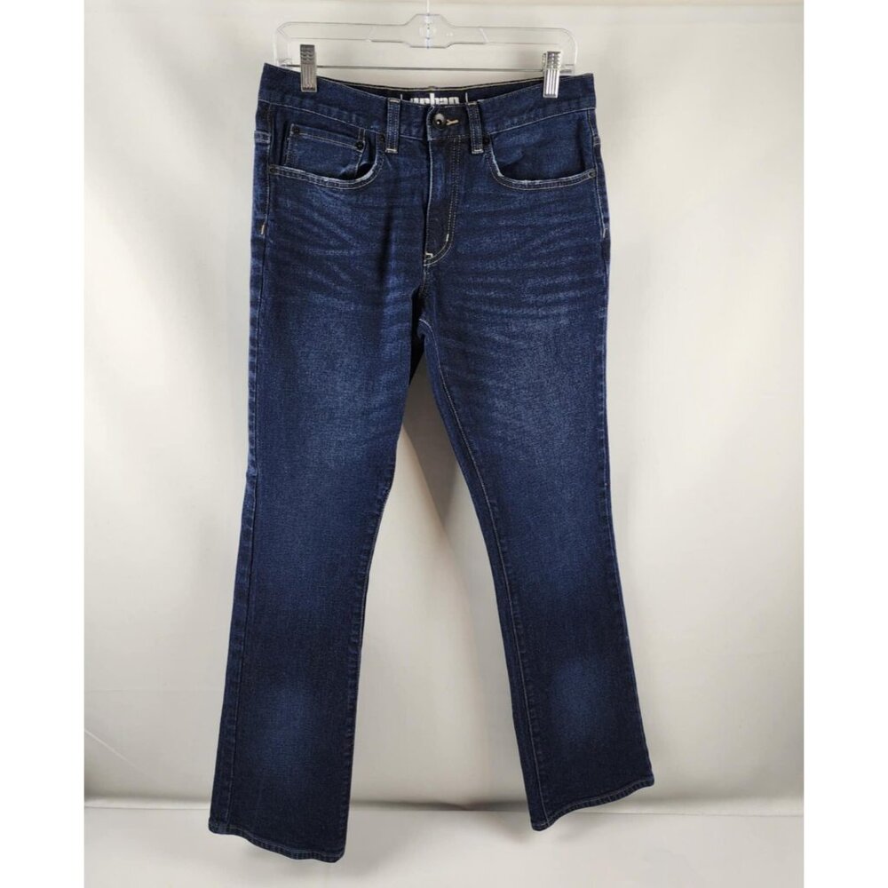 Urban Pipeline Jeans Mens 30x32 Blue Relaxed Bootcut Dark Wash Denim